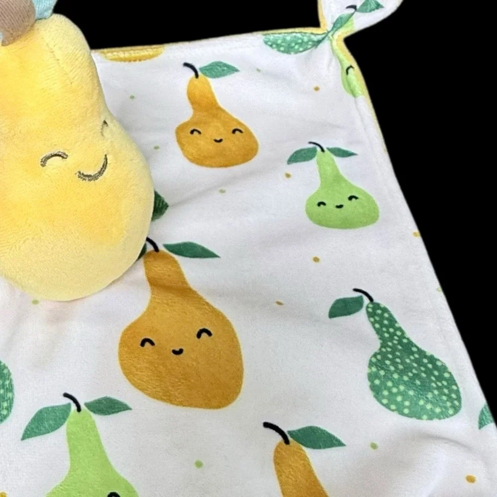 Mary Meyer Sweet Pear Fruit Soothie Lovey Security Blanket‎ 10 x 10 Yellow Lovie